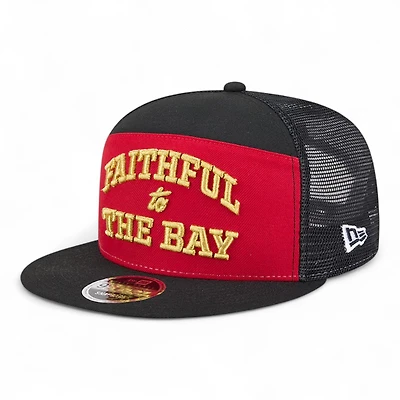 San Francisco 49ers Black and Red 2025 Rivalries Collection Team Split Panel New Era 9FIFTY Snapback Hat