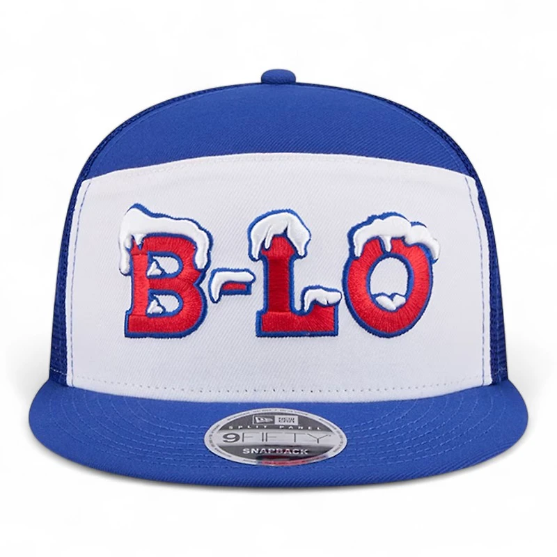 Buffalo Bills Royal Blue and White 2025 Rivalries Collection Team Split Panel New Era 9FIFTY Snapback Hat