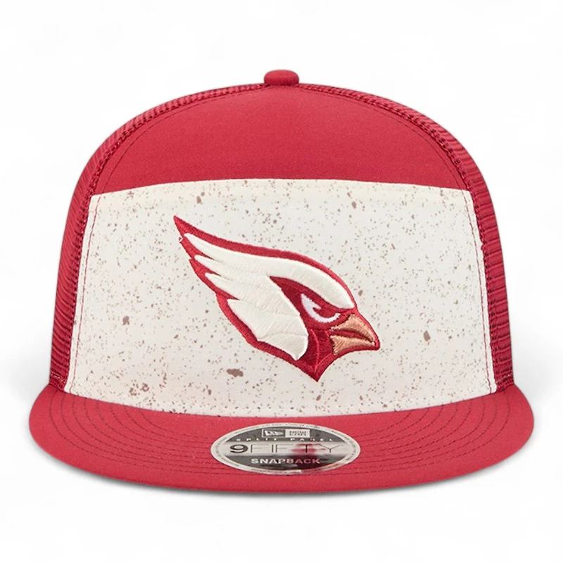 Arizona Cardinals Cardinal and Natural 2025 Rivalries Collection Team Split Panel New Era 9FIFTY Snapback Hat