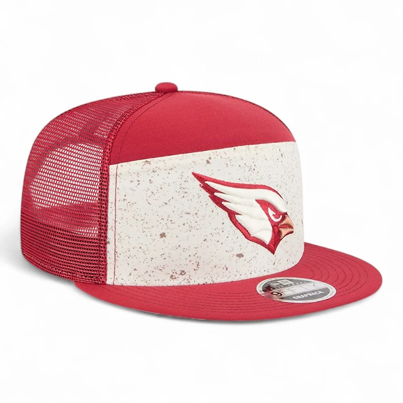 Arizona Cardinals Cardinal and Natural 2025 Rivalries Collection Team Split Panel New Era 9FIFTY Snapback Hat