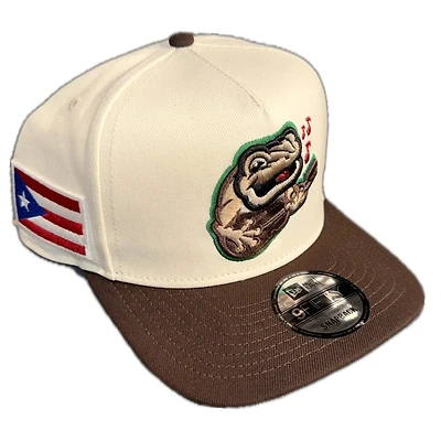 Lehigh Valley Coquis Chrome and Burnt Wood Puerto Rico Flag Patch New Era 9FIFTY A-Frame Snapback Hat