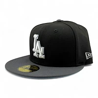Los Angeles Dodgers Black and Graphite 2024 WS Champs Patch Icy Blue UV New Era 59FIFTY Fitted Hat