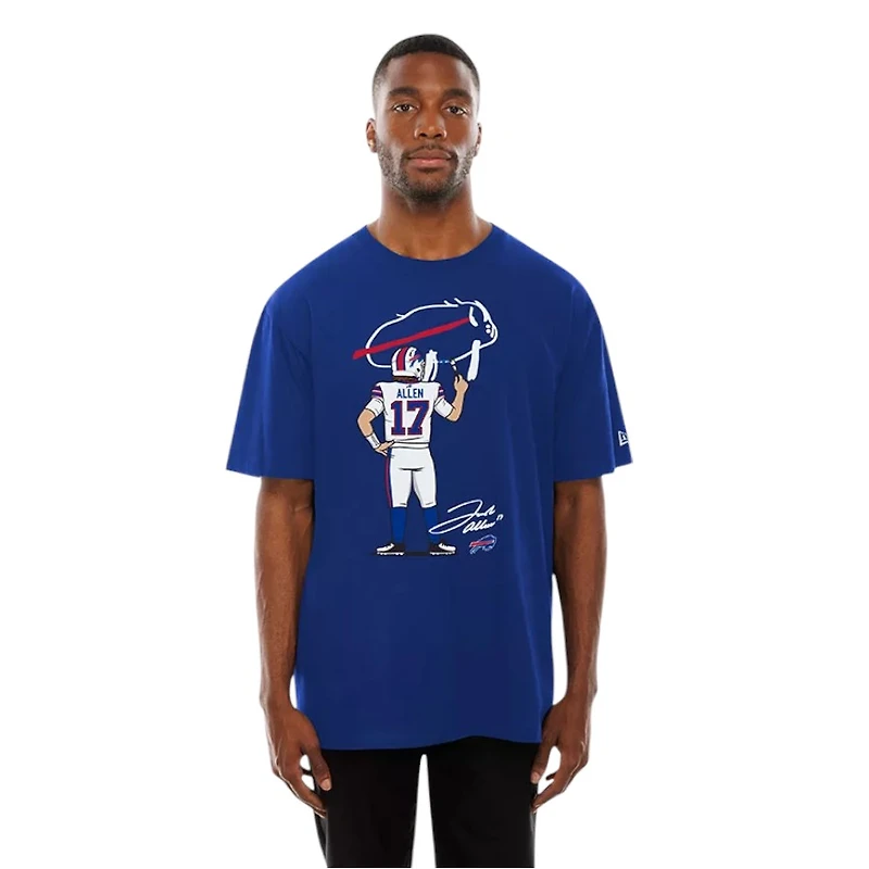 Buffalo Bills Royal Blue Josh Allen "Billustration" New Era T-Shirt