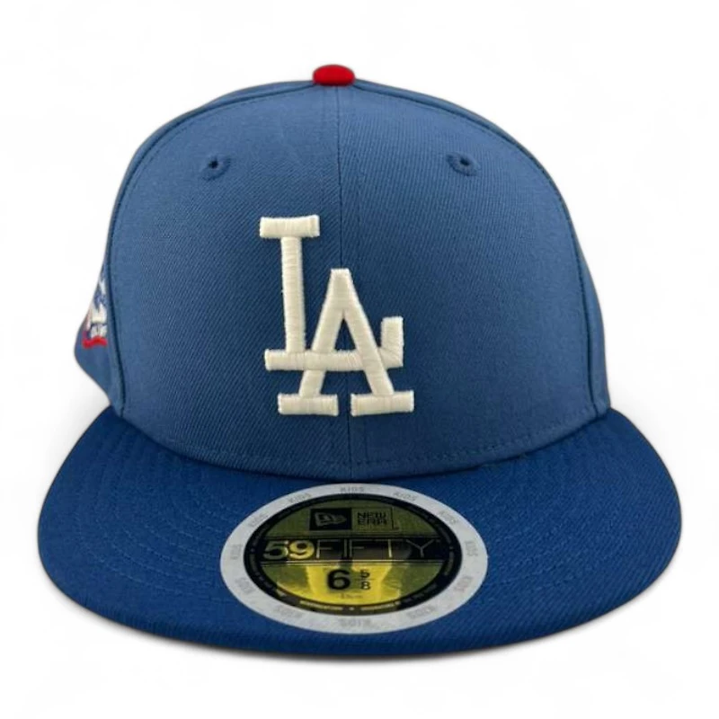 Kids Los Angeles Dodgers Indigo and Royal Blue "Olympic Pack" 1984 Patch Green UV Custom New Era 59FIFTY Fitted Hat