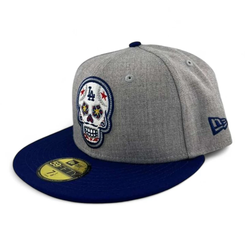 Los Angeles Dodgers Heather and Royal Blue "Dia De Muertos" Black UV New Era 59FIFTY Fitted Hat