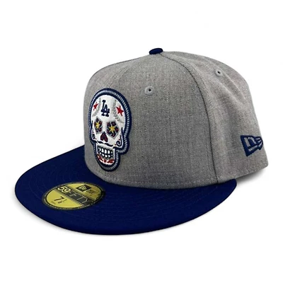 Los Angeles Dodgers Heather and Royal Blue "Dia De Muertos" Black UV New Era 59FIFTY Fitted Hat