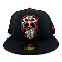 Los Angeles Dodgers Black and Red "Dia De Muertos" UV New Era 59FIFTY Fitted Hat