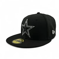 Dallas Cowboys Black and White Super Bowl XXVII Patch Grey UV New Era 59FIFTY Fitted Hat