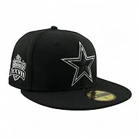Dallas Cowboys Black and White Super Bowl XXVII Patch Grey UV New Era 59FIFTY Fitted Hat