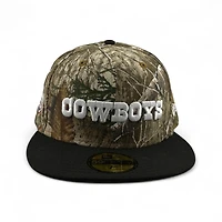 Dallas Cowboys Realtree and Black Super Bowl XXVII Patch Grey UV New Era 59FIFTY Fitted Hat