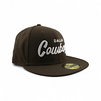 Dallas Cowboys Brown Wordmark Script Grey UV New Era 59FIFTY Fitted Hat