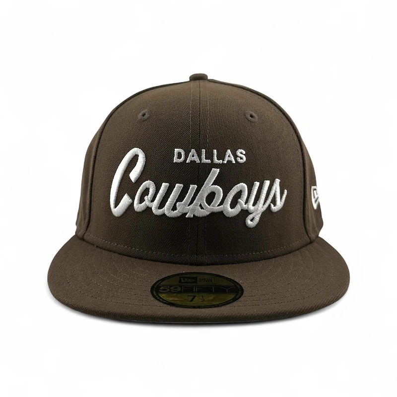 Dallas Cowboys Brown Wordmark Script Grey UV New Era 59FIFTY Fitted Hat
