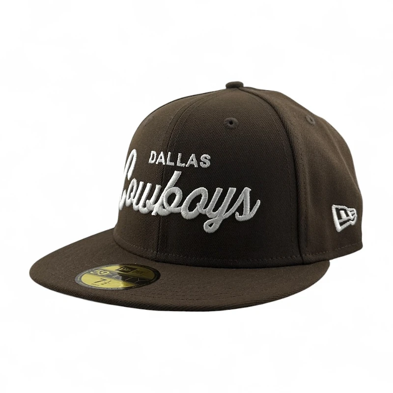 Dallas Cowboys Brown Wordmark Script Grey UV New Era 59FIFTY Fitted Hat