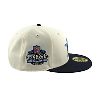 Dallas Cowboys Chrome and Navy 2003 Hawaii Pro Bowl Patch Grey UV New Era 59FIFTY Fitted Hat
