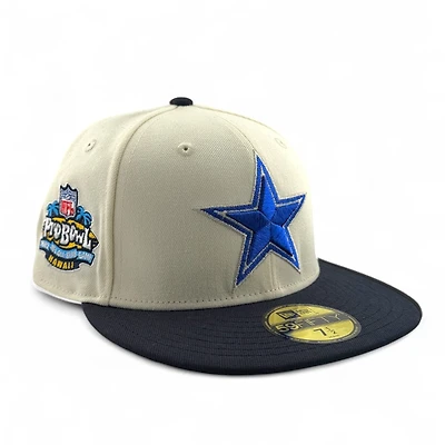 Dallas Cowboys Chrome and Navy 2003 Hawaii Pro Bowl Patch Grey UV New Era 59FIFTY Fitted Hat