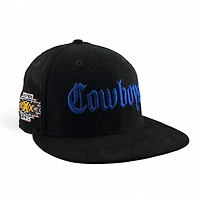 Dallas Cowboys Black Corduroy Old English Font Super Bowl XXX Patch Royal Blue UV New Era 59FIFTY Fitted Hat