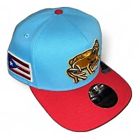 Lehigh Valley Coquis Vice Blue and Scarlet Puerto Rico Flag Patch Gray UV New Era A-Frame Snapback Hat