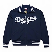 Los Angeles Dodgers Navy and White Script Batting Practice Mitchell & Ness Jacket