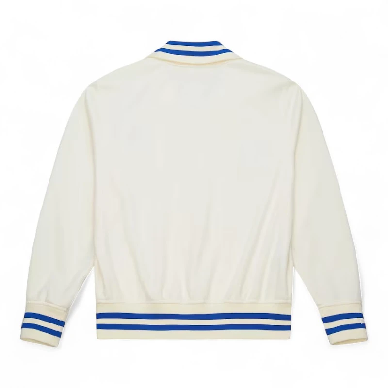 Los Angeles Dodgers Cream and Royal Blue Script Batting Practice Mitchell & Ness Jacket
