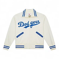 Los Angeles Dodgers Cream and Royal Blue Script Batting Practice Mitchell & Ness Jacket