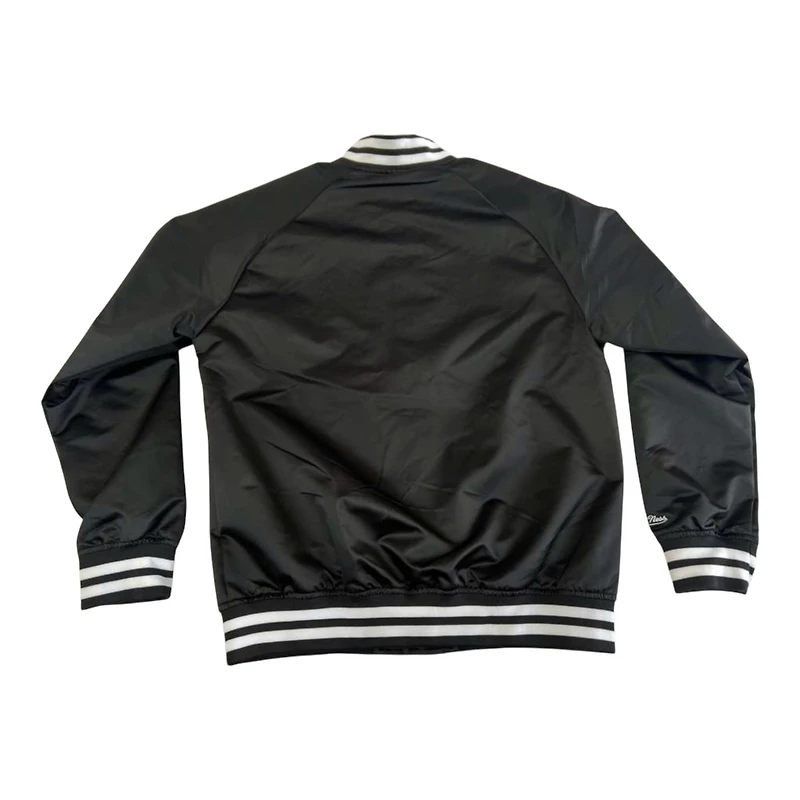 Los Angeles Dodgers Black and White Script with LA Logo Double Clutch Button Up Mitchell & Ness Jacket