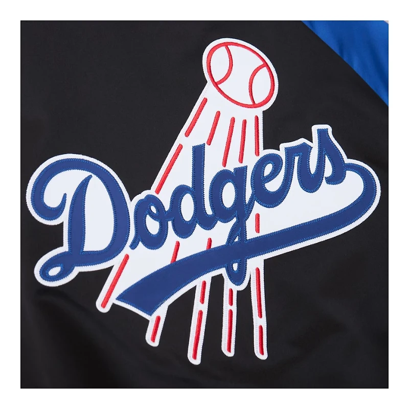 Los Angeles Dodgers Royal and Black Script Double Clutch Button Up Mitchell & Ness Jacket
