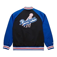 Los Angeles Dodgers Royal and Black Script Double Clutch Button Up Mitchell & Ness Jacket