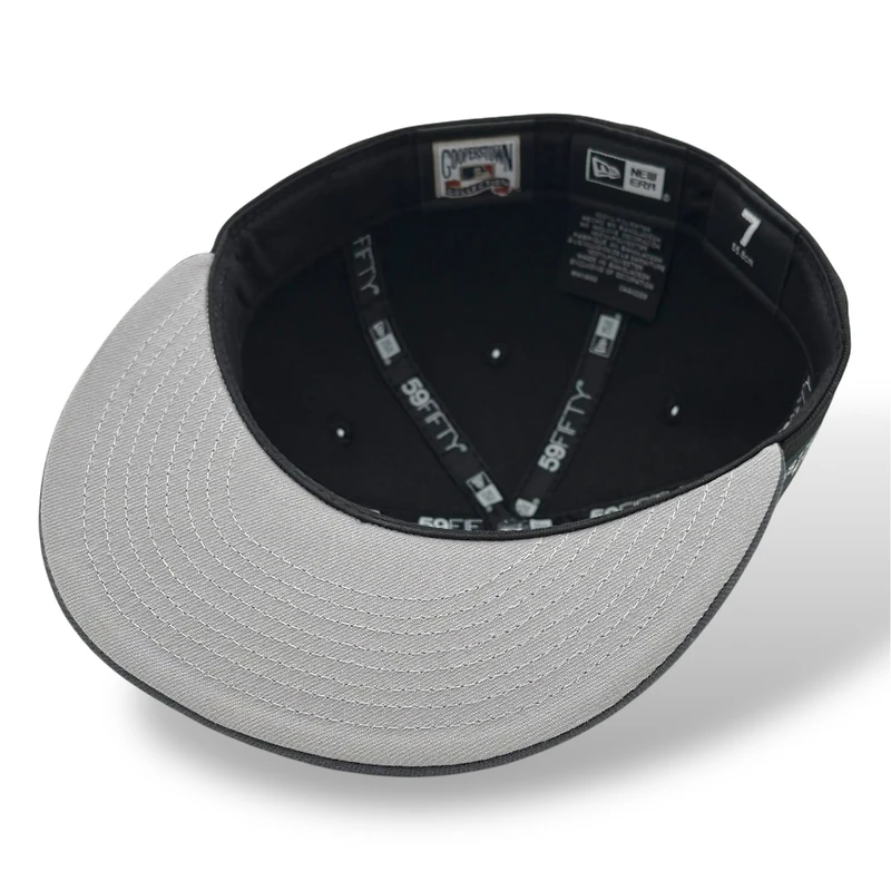 Chicago Cubs Black and Graphite Be Alert Patch Grey UV New Era 59FIFTY Fitted Hat
