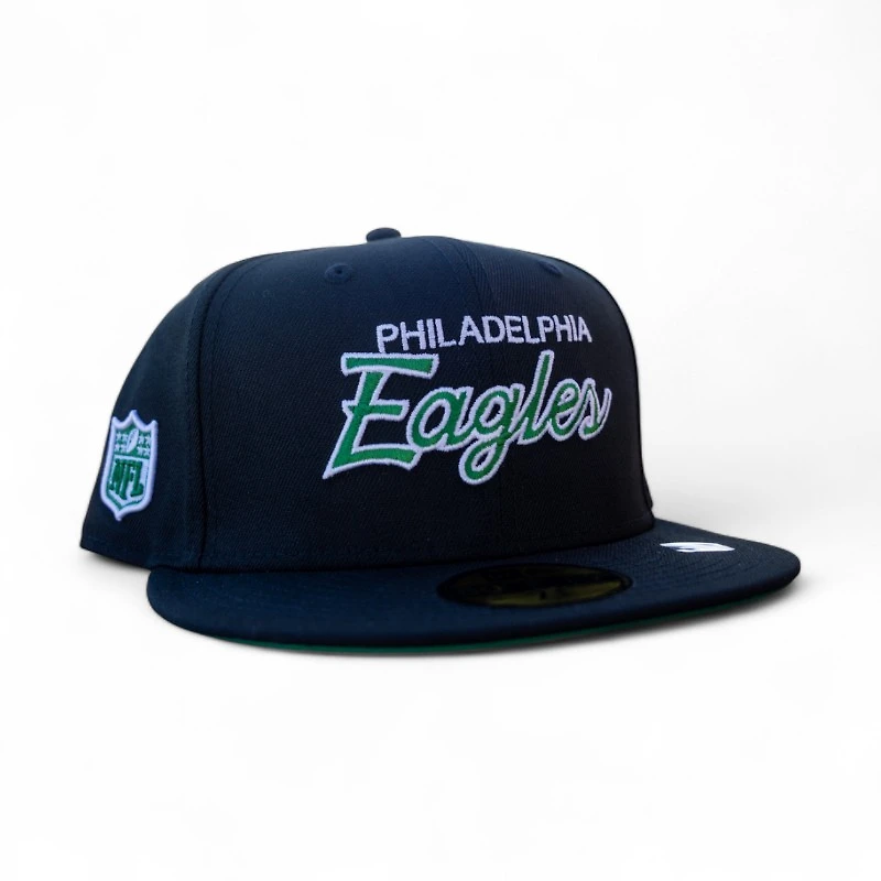 Philadelphia Eagles Black Leon the Lab Patch Green UV New Era 59FIFTY Fitted Hat