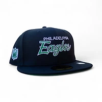 Philadelphia Eagles Black Leon the Lab Patch Green UV New Era 59FIFTY Fitted Hat