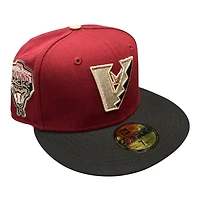 Arizona Diamondbacks Dark Red and Black 1998 Inaugural Patch Grey UV New Era 59FIFTY Fitted Hat