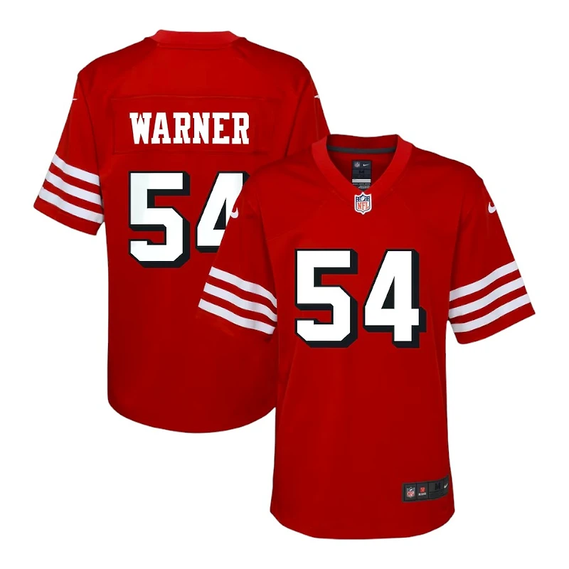 Youth San Francisco 49ers Fred Warner Alternate Block Numbers Nike Scarlet Red Game Jersey