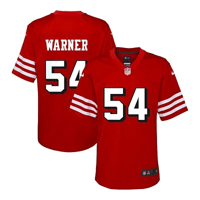 Youth San Francisco 49ers Fred Warner Alternate Block Numbers Nike Scarlet Red Game Jersey