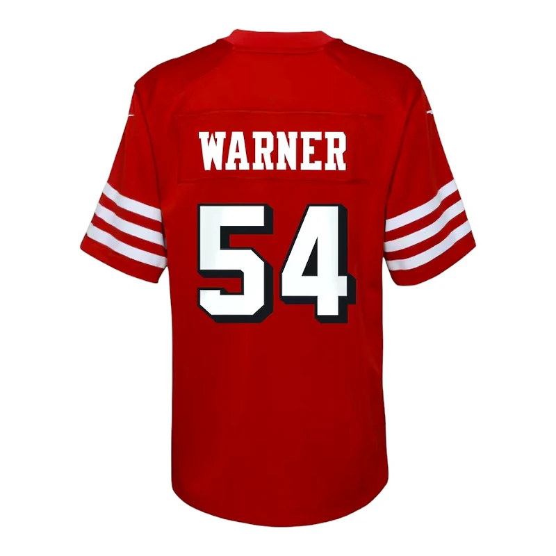 Youth San Francisco 49ers Fred Warner Alternate Block Numbers Nike Scarlet Red Game Jersey