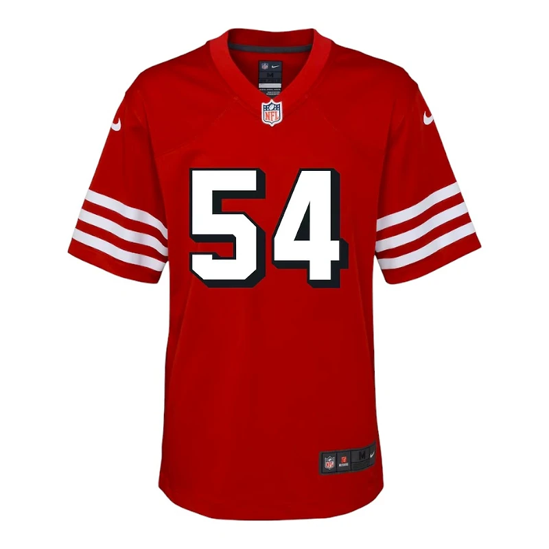 Youth San Francisco 49ers Fred Warner Alternate Block Numbers Nike Scarlet Red Game Jersey