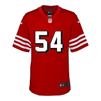 Youth San Francisco 49ers Fred Warner Alternate Block Numbers Nike Scarlet Red Game Jersey