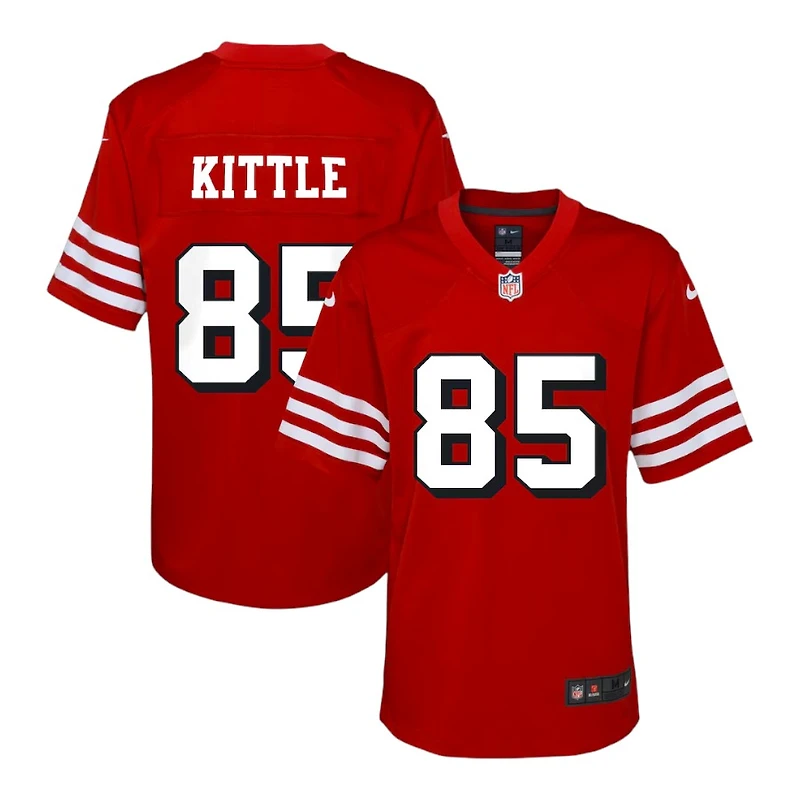 Youth San Francisco 49ers George Kittle Alternate Block Numbers Nike Scarlet Red Game Jersey
