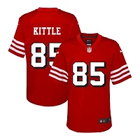 Youth San Francisco 49ers George Kittle Alternate Block Numbers Nike Scarlet Red Game Jersey