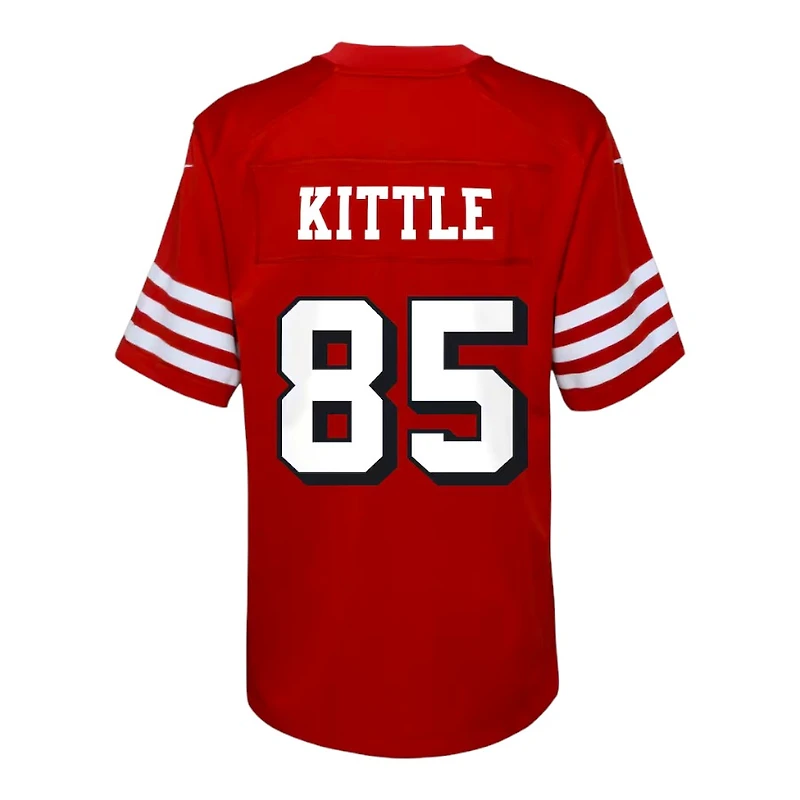 Youth San Francisco 49ers George Kittle Alternate Block Numbers Nike Scarlet Red Game Jersey