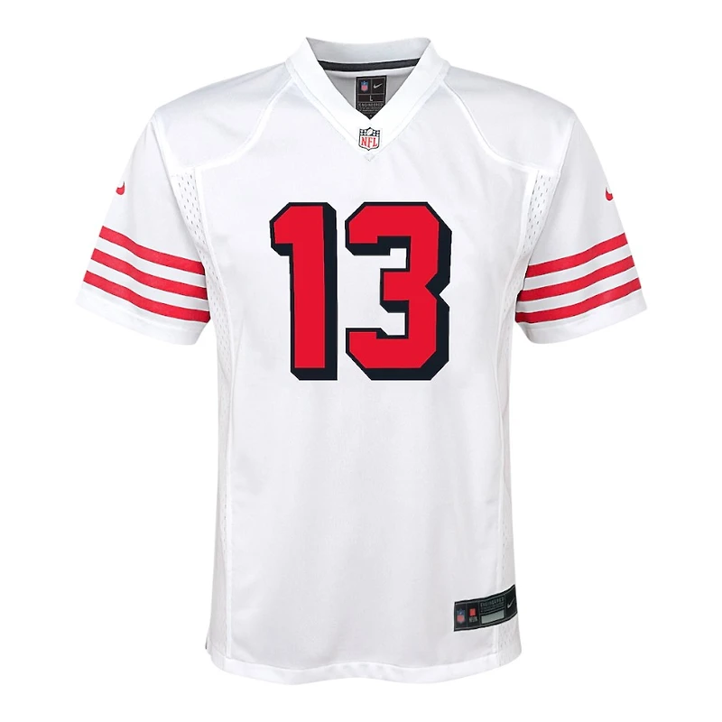 Youth San Francisco 49ers Brock Purdy Alternate Block Numbers Nike White Game Jersey