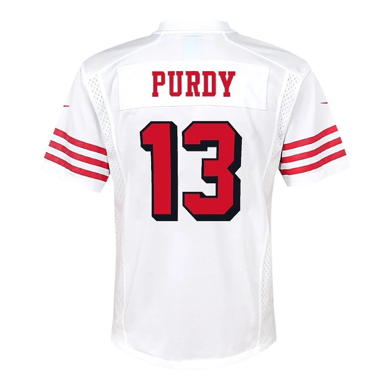 Youth San Francisco 49ers Brock Purdy Alternate Block Numbers Nike White Game Jersey