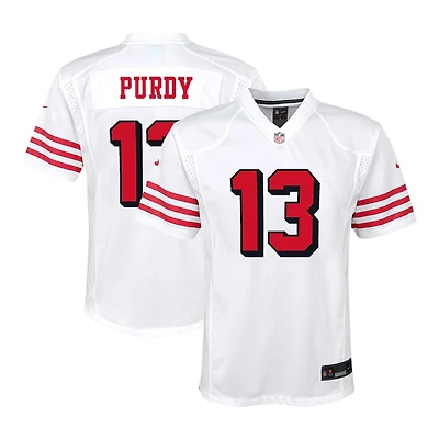 Youth San Francisco 49ers Brock Purdy Alternate Block Numbers Nike White Game Jersey