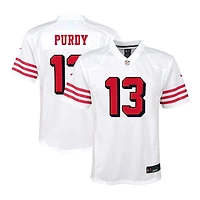 Youth San Francisco 49ers Brock Purdy Alternate Block Numbers Nike White Game Jersey