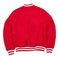 San Francisco 49ers Scarlet Red New Era x Alpha Industries MA-1 Full Zip Bomber Jacket