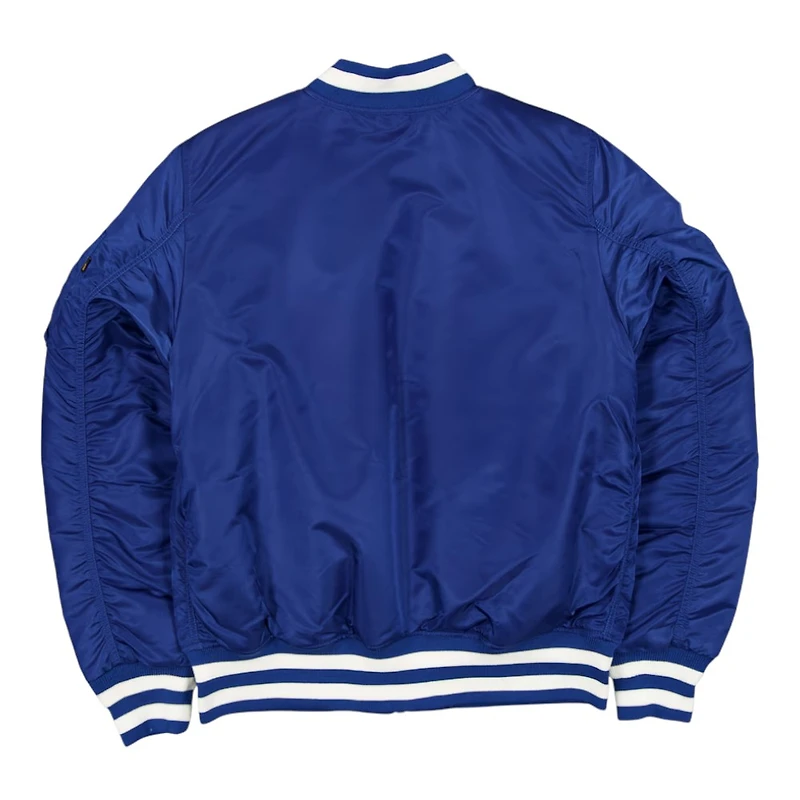 Los Angeles Rams Royal Blue New Era x Alpha Industries MA-1 Full Zip Bomber Jacket