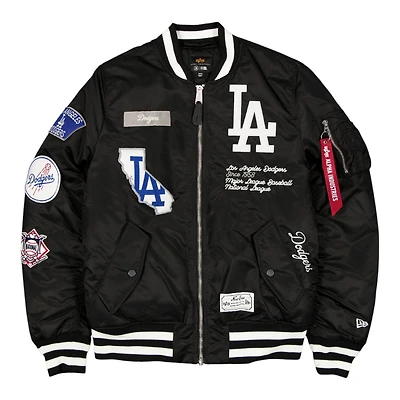 Los Angeles Dodgers Black New Era x Alpha Industries MA-1 Full Zip Bomber Jacket