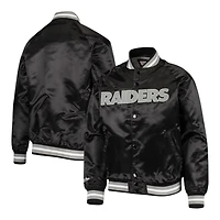 Youth Las Vegas Raiders Black Mitchell & Ness Raglan Full-Snap Jacket