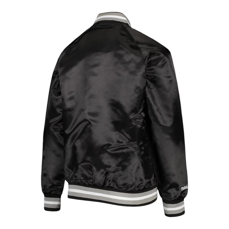 Youth Las Vegas Raiders Black Mitchell & Ness Raglan Full-Snap Jacket