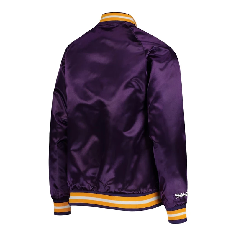 Youth Los Angeles Lakers Purple Mitchell & Ness Raglan Full-Snap Jacket