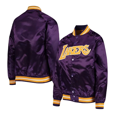 Youth Los Angeles Lakers Purple Mitchell & Ness Raglan Full-Snap Jacket